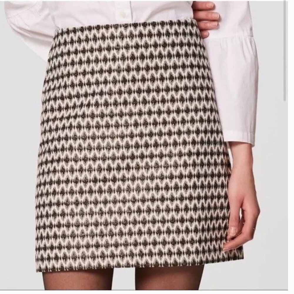 Loft Metallic Geometrical Print Skirt